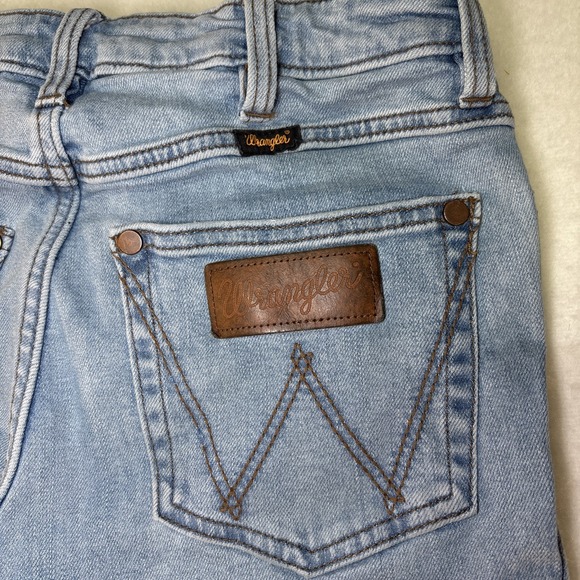 Wrangler Wanderer High Rise Flare Jeans 27x36 Light Wash Boho Retro 1011MPFK1 - Picture 14 of 14